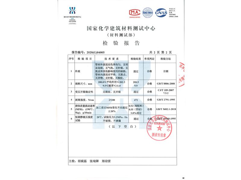 国家化学中心检验报告